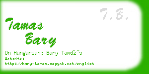 tamas bary business card